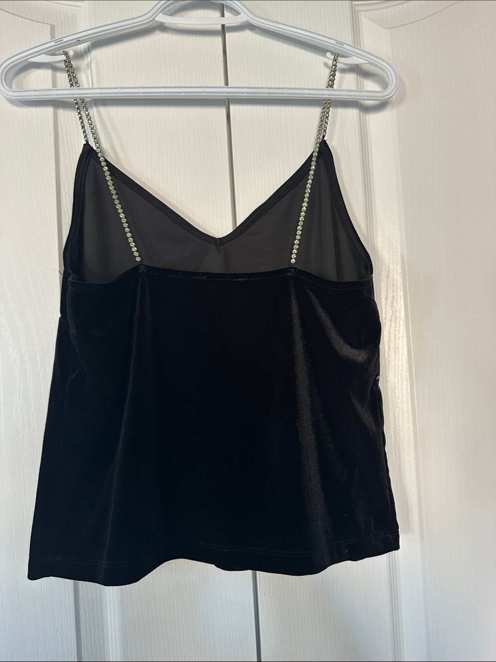 Dynamite Black Velvet Cami with Silver Chain Straps - Picture 8 of 12